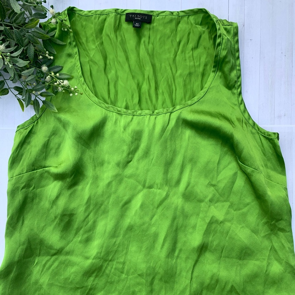 Green Silk Talbots Blouse